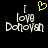 Pixelated text 'I love Dovah' with a yellow heart symbol above the 'I' on a black background, displayed in two side-by-side versions with slight text variations.