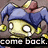Yellow cartoon character with blue jester hat and white eyes crying, next to yellow mushroom-shaped figure with 'END.' label on head.