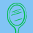 A static contact sheet frame showing a green tennis racket icon with text about a mirror and princess on a light blue background.