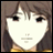 Pixelated anime-style character with brown hair and dark eyes, next to stylized text on a black background.