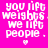 Four pixelated display identical text with different background colors: pink, purple, blue, and dark purple