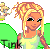 Pixel art contact sheet showing three frames of an animated fairy character with blonde hair, green wings, and a yellow top against white background.
