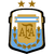 Pixelated shield-shaped icon with two gold stars above, blue and white horizontal stripes at top, central golden field with 'AFA' text, blue lower section, brown laurel wreath border.
