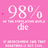 Pink background with white pixelated text reading '98% de' and a horizontal line beneath the percentage.
