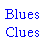Animated contact sheet of 19 pixelated frames showing a blue dog character in various poses and expressions against a gray background with "Blues Clues" text headers.