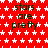 Red background with white stars and repeated text 'stars are pretty' in dark green font.