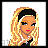 Pixel art of a blonde character with black headband, red lips, and pearl necklace; partial body views show black top with white dots, patterned shorts, and high-heeled shoes.