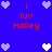 Blue background with pixelated hearts and red text reading 'i luv Hailey' in four corners, featuring animated heart color changes between white and light purple.