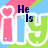 Pixelated icon with colorful text and heart symbols on a diagonal striped background, showing text changes across frames.