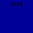 Blue background with multiple light blue rectangular blocks and black text reading 'jess' in various positions.