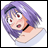 Pixelated anime-style character with purple hair and red eyes on white background, next to black background with white text "Anime IM" and "c0m".