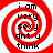 Red and white spiral background with black text reading "i am very sexy dnt u think" arranged in a vertical