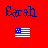 Red background with blue pixelated text reading 'Brah' above a small American flag with blue field and white stripes.