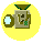 Pixelated icon with yellow circular background shows a brown and green mechanical device with a light blue circular element, appearing in three states: left side open, right side closed, and middle state with partial opening.