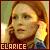 Pixelated portrait of a person with light brown hair holding a phone to their ear, text "CLARICE" at bottom left.
