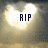 Animated icon with four showing text changes against a cloudy sky background, displaying 'RIP', 'Negan', and 'You Will Never Be Forgotten' in dark blue pixelated font