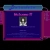 Pixelated static image of a blue and purple rectangular frame with a central gray-and-white pixel cluster resembling an avatar, bordered by pink side panels.