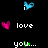 Pixelated text and heart icons on black background with green pixel accents, displaying phrases like 'love you... how's the great escape sound? IFLY<3' and 'and you still have no freaking clue...' in white font.