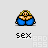 Pixelated character in blue shorts with blonde hair, shown across with changing speech bubbles and text below