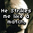 A four- pixelated image with text overlays describing actions involving a match, candle, and light switch