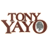Static pixelated icon featuring brown text "TONY YAYO" with a circular emblem on the right side, set against a white background.