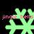 Green pixelated snowflakes with pink text 'jingle bells' on black background, two distinct shapes in