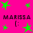Bright pink background with green star shapes and repeated text 'MARISSA :(' in pixelated font across multiple