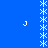 Blue background with vertical white starburst patterns and four white curved brackets positioned symmetrically around the center.