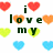 Pixelated heart-shaped icons in red, orange, yellow, and blue surround dark green text reading 'i love my friends more than pooh and tigger' on a white background.