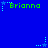 Blue background with green text 'Brianna' and light blue stars, each star connected by dotted lines to the name.