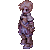 Pixelated character with light brown hair in various walking poses against a solid gray background.