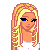 Pixel art contact sheet showing three distinct animated frames with pink and white color scheme featuring a blonde girl, pig-themed character, and text grid.