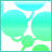 Animated contact sheet of 12 frames showing progressive text reveal for "I WANNA BE INSIDE YOUR HEAVEN" over a green bubble background with cyan gradient.