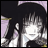 Pixelated anime-style character with dark hair and light skin, wearing a dark outfit with purple accents, positioned next to text reading "AnimeIM" and "com" on a black background.