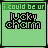 Green background with black text 'i could be ur lucky charm' and pixelated star symbols, featuring subtle animation changes in the lower-right corner.