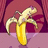 Pixelated banana with peeled skin against a pink background, next to bold black text reading SEX A PEEL.