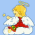 Pixelated angel icon with blonde hair, white wings, and red dress on cloud background; text reads 'Proud Cherub', 'Team Member' in blue pixel font.