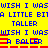 Blue text on yellow background repeats 'WISH I WAS A LITTLE BIT TALLER A BALLER' with red horizontal bars over some letters in each frame.