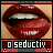 identical close-up images showing a person's mouth with red lipstick, teeth visible, and the text 'so seductive' below each frame