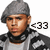 Pixelated image of a person wearing gray beanie and jacket with <33 text on left, black background with 'Froze...' text on right.