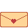 Pixel art contact sheet of three email envelope frames with heart seal, open envelope, and text label on gray background.