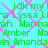 Green text on cyan background with pink diamond pattern, displaying repeated names and phrases in pixelated font.