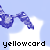 Pixelated blue icon of a stylized musical instrument with white highlights against light blue background, featuring black text reading "yellowcard" at bottom.