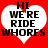 Red background with two white heart shapes containing black text; the left heart's bottom text is pixelated while the right is clear.