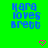 Green background with blue pixelated text reading 'Kara loves Brett' and two pink pixelated hearts at the bottom.