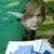 Pixelated character with green hair and pointed ears in a forest background, transitioning to a blue-armored figure with red eye and shield, then a white-and-blue armored figure with yellow-and-red headpiece.