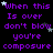 Purple text on black background with white and gray stars, repeating 'When this Is over don't blow you're composure' in a pattern