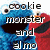 Blue and red puppet characters with large eyes appear in a , each displaying distinct text overlays