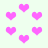 Pixelated pink hearts float on a pale green background with one heart-shaped icon showing partial pixelation at the bottom.