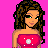 Pixel art contact sheet showing a female character in various poses with pink background and text "Just another innocent face" below the images.